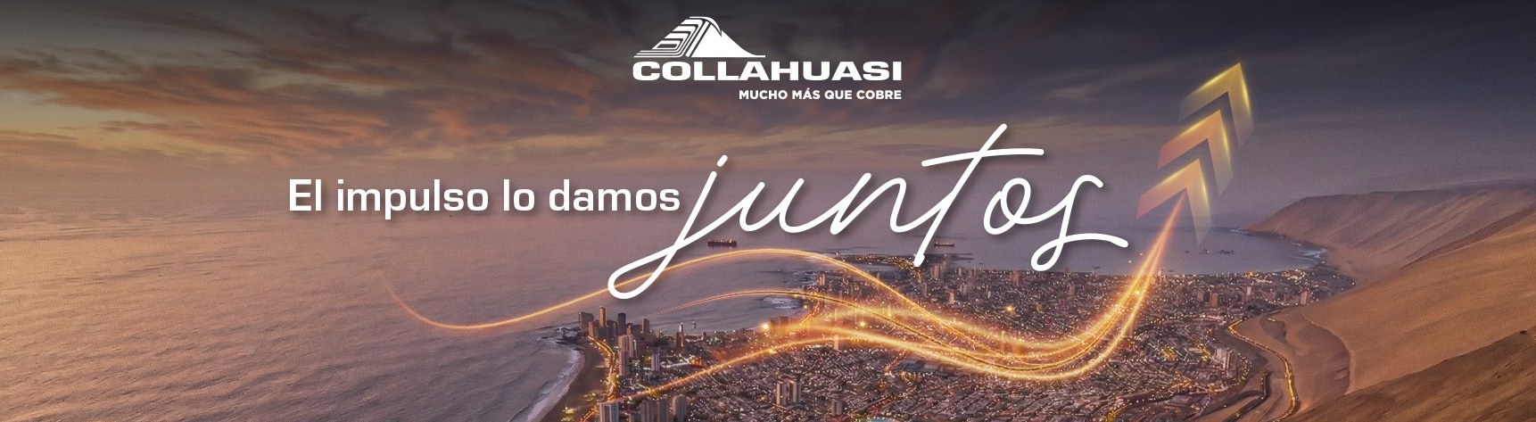 Collahuasi, much more than copper. We give the boost together. Aerial view of Iquique at sunset.